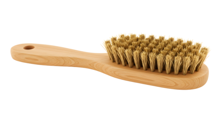 Rustic wooden brush with natural bristles for grooming and cleaning, perfect for adding a touch of vintage charm to your design project today