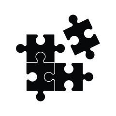 Fototapeta premium Puzzle Pieces Icon: Problem Solving, Teamwork, and Integration Symbol