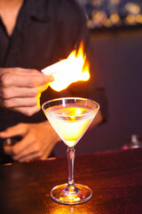 A Flamboyant Cocktail, showcasing a Flaming Cocktail