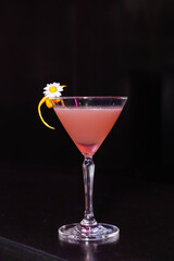 An elegant cocktail, a delightful drink, perfectly styled, in a martini glass, ready to be enjoyed
