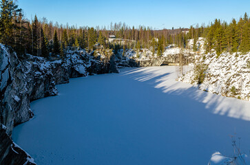 Landscape of a quarry filled