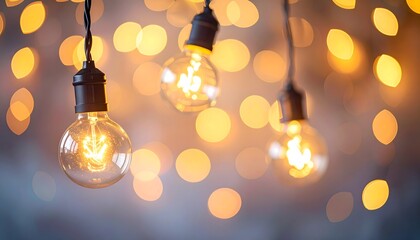 Warm Glow of Incandescent Light Bulbs A Study in Bokeh and Ambiance