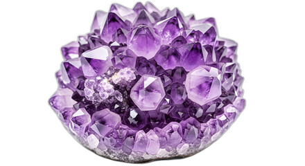 Amethyst crystal gemstone purple mineral quartz violet cluster druse healing stone geology texture gem on transparent background