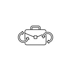 Obraz premium Portfolio surrounded by cycle arrows