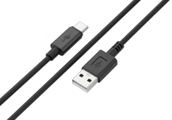 Usbc to usba cable isolated on transparent background