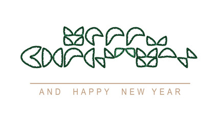 vector logo for company, transparent Merry Christmas and Happy New Year. Modern holiday greeting card design. Simply shapes and basic colors vector Illustration. forest brush path