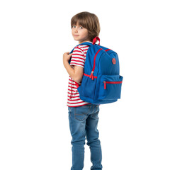 little boy with backpack