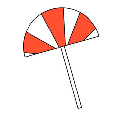 Striped Beach Umbrella Minimalist Icon