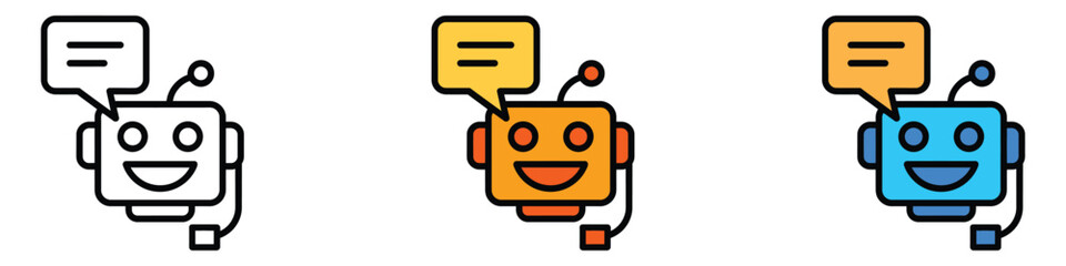 Chatbot icon vector. customer service initiatives, AI solutions symbol. vector illustration.