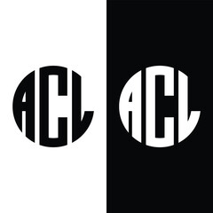 Creative rounded initial letters ACL logo Stock Vector.