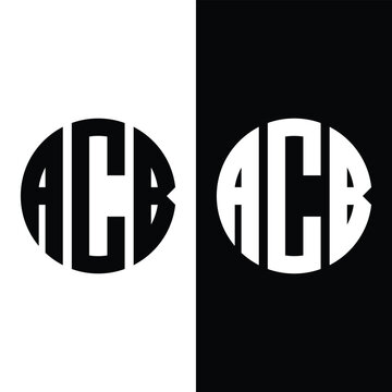 Creative Letter ACB Circle Monogram logo Stock Illustrations, Vectors And Clipart.