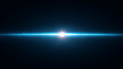 Glowing horizontal blue light line with radiant shine and beam effect, symbolizing energy, technology, futuristic design, digital illumination, motion, and high-tech modern visual concepts.