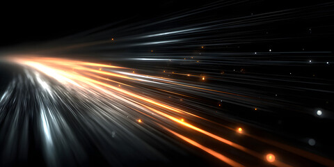 Glowing speed lines. Dynamic rays of light movement