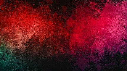 Grainy abstract background with vibrant red, purple, and green shapes on black, symbolizing modern digital art, energy, creativity, dynamic design, and edgy aesthetic for banners, posters, and wallpap