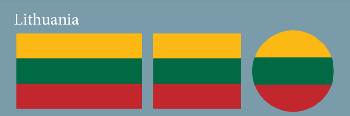 set of flags of the Lithuania icon vector illustration 