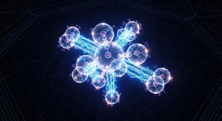 Complex interconnectivity network, representing digital connections and modern technologies