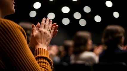 Audience Applauding Enthusiastically During a Performance or Event.
