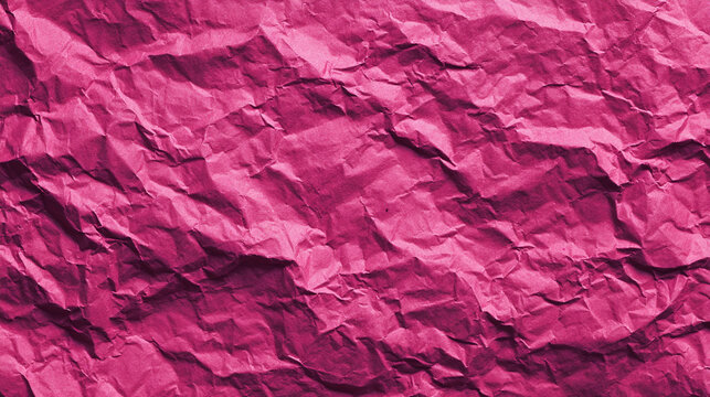 Hot pink crumpled paper texture with visible wrinkles and folds, symbolizing creativity, artistic expression, modern design, dynamic patterns, and versatile backgrounds for overlays or design projects - Powered by Adobe