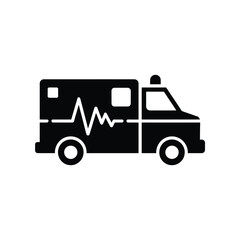 Ambulance icon with heartbeat line medical emergency vehicle symbol