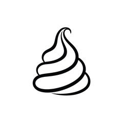 Simple hand drawn swirl of whipped cream or frosting icon