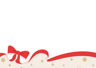 リボンのデコレーションフレーム、背景、雪の装飾