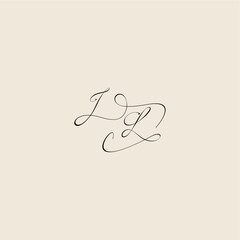minimalist style curve monogram elegant concept logo letter initial royal design JL