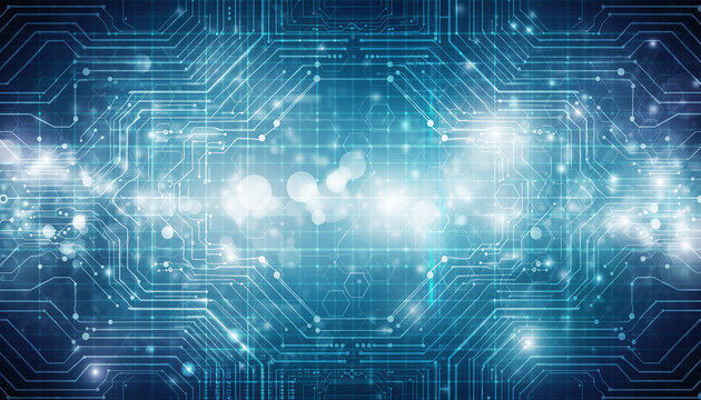 abstract blue background with circuit