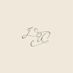 minimalist style curve monogram elegant concept logo letter initial royal design JU