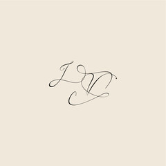 minimalist style curve monogram elegant concept logo letter initial royal design JV