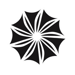 This elegant black and white floral design is ideal for decorative borders, logos, or vintage-inspired graphic designs, featuring intricate detailing and curved leaves