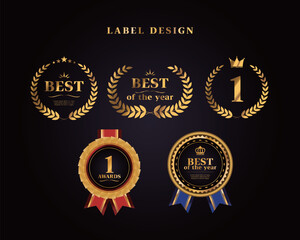 고급 금박 라벨 템플릿 03