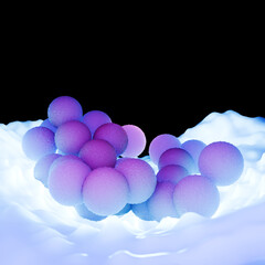 Purple Microscopic View of MRSA Staphylococcus Aureus Bacteria Cluster