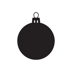 Silhouette of a christmas ornament hanging design