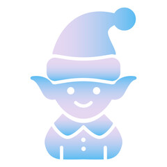 Gradient Christmas elf icon vector illustration