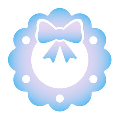 Gradient Christmas wreath icon vector illustration