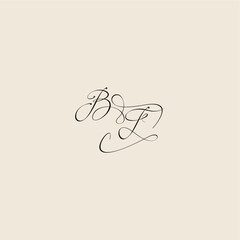monogram elegant concept logo initial royal design BF minimalist style curve letter