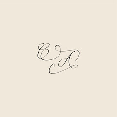 monogram elegant concept logo initial royal design CA minimalist style curve letter