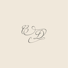 monogram elegant concept logo initial royal design CD minimalist style curve letter
