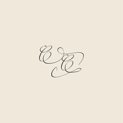 Obraz premium monogram elegant concept logo initial royal design CC minimalist style curve letter