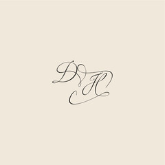 monogram elegant concept logo initial royal design DH minimalist style curve letter