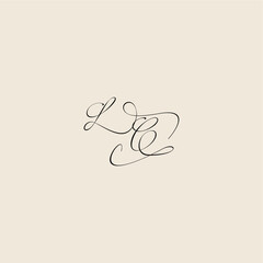 monogram elegant concept logo initial royal design LC minimalist style curve letter