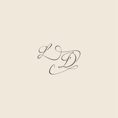 monogram elegant concept logo initial royal design LD minimalist style curve letter