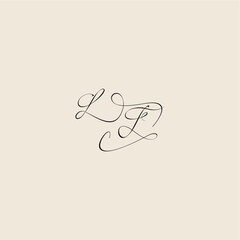 monogram elegant concept logo initial royal design LF minimalist style curve letter
