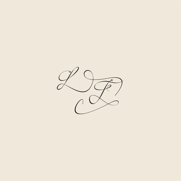 monogram elegant concept logo initial royal design LF minimalist style curve letter