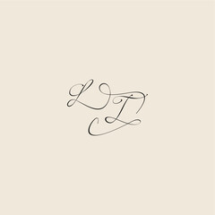 monogram elegant concept logo initial royal design LT minimalist style curve letter