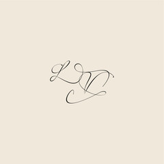 monogram elegant concept logo initial royal design LV minimalist style curve letter