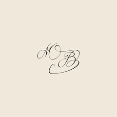 monogram elegant concept logo initial royal design MB minimalist style curve letter