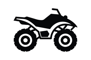 Quad bike icon silhouette on white background