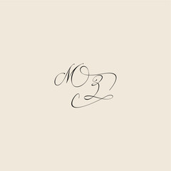 monogram elegant concept logo initial royal design MZ minimalist style curve letter