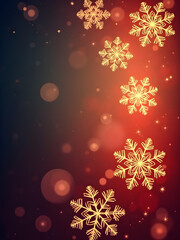 Elegant Golden Snowflakes on a Festive Gradient Background